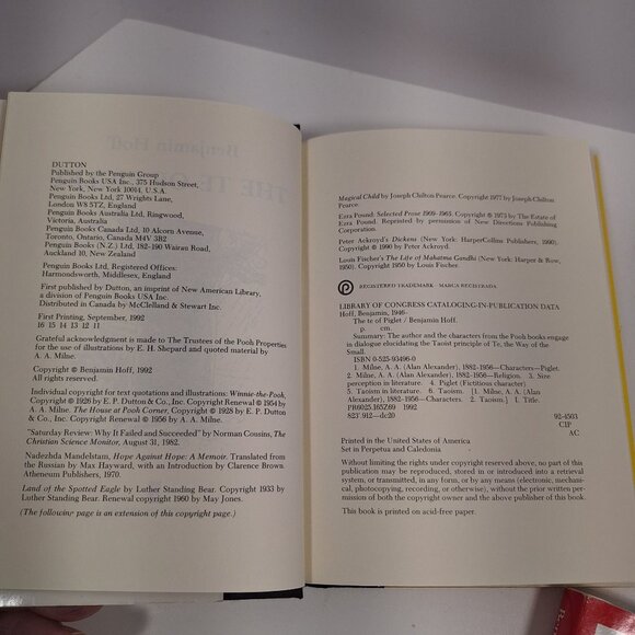 The Tao Of Pooh 1982 & The Te Of Piglet 1992 Hardcover Lot Benjamin Hoff - Picture 5 of 16